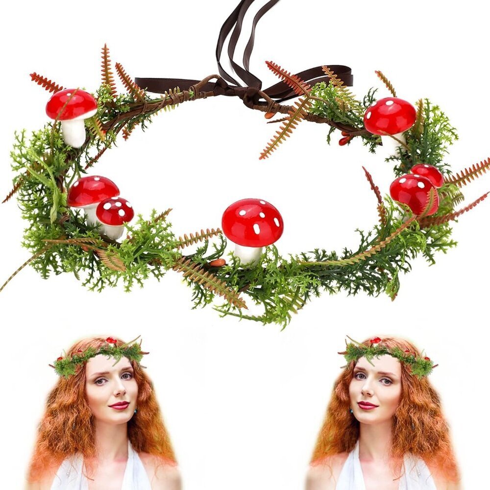 Elf Mushroom Headband Flower Fairy Woodland Crown Costume Accessory
